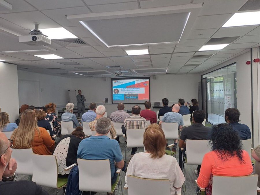 Dr Haithem Afli at a technology industry event.